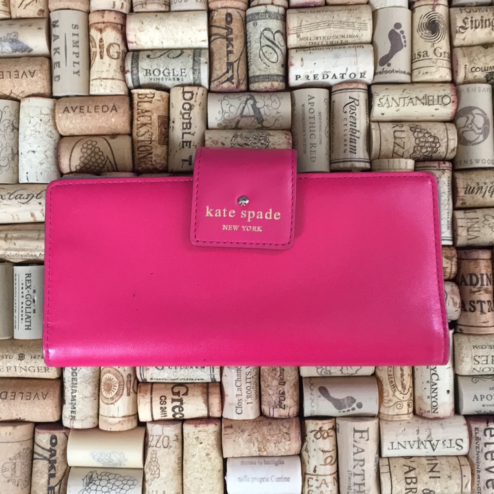 Hot pink Kate Spade leather wallet